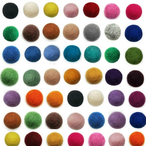 5pcs solid wool felt balls - 5pcs,