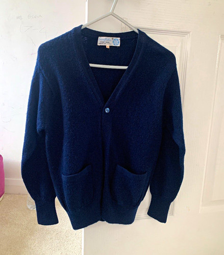 Snowflake wool navy neck - snowflake, v-neck