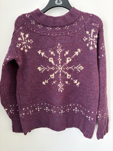 Vintage hand knitted snowflake - hand,