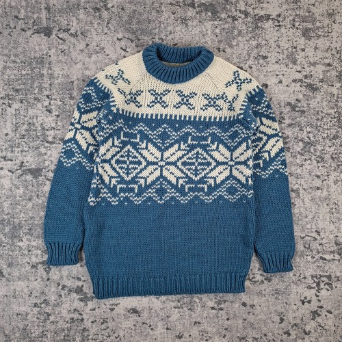 Vintage jumper mens blue - jumper, cream