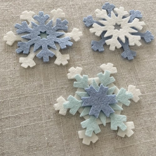 Felt snowflakes merino - snowflakes,